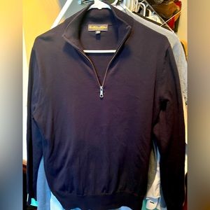 Navy Blue Brooks Brothers Quarter Zip Sweater